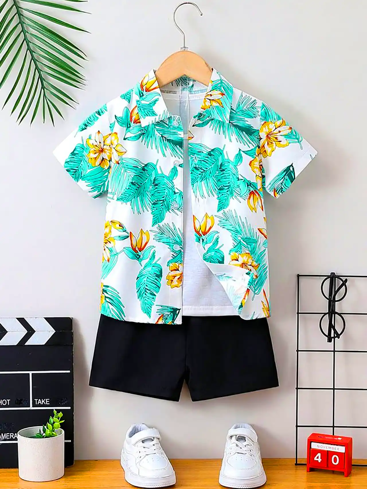 ست پیراهن و شلوار هاوایی بچگانه