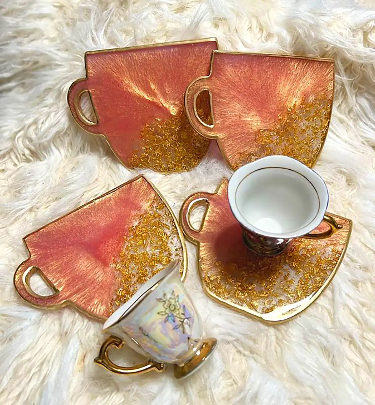 ست ظروف دستساز رزینی