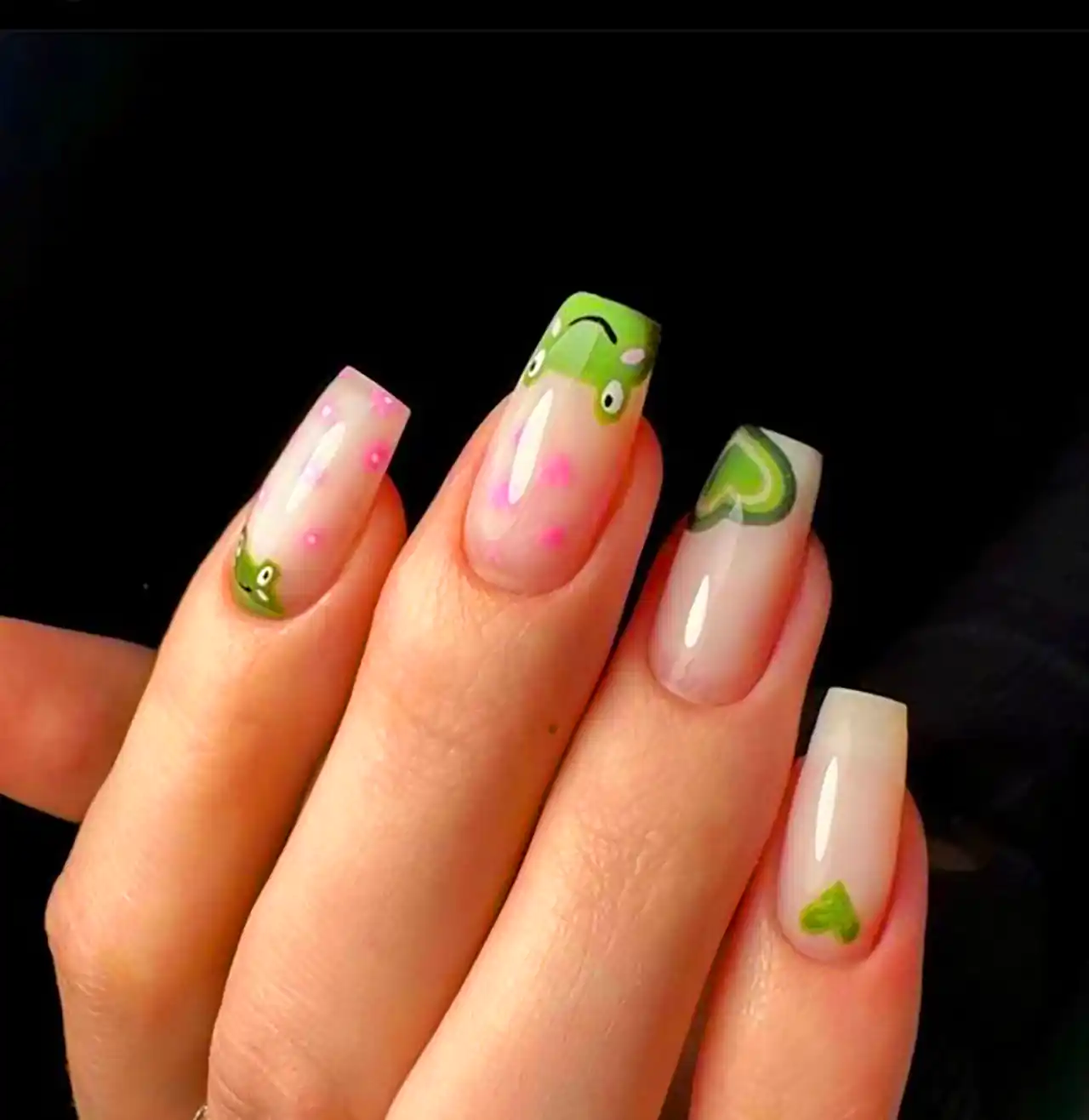 طرح ناخنن سبز خوشرنگ ماچا