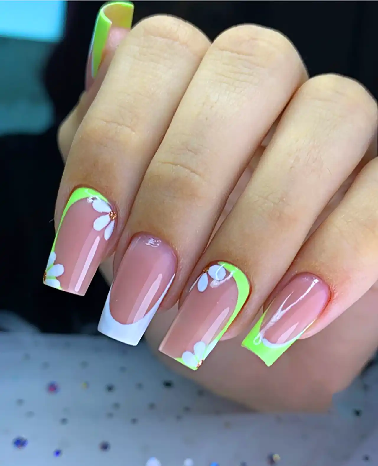 طرح ناخنن سبز خوشرنگ ماچا