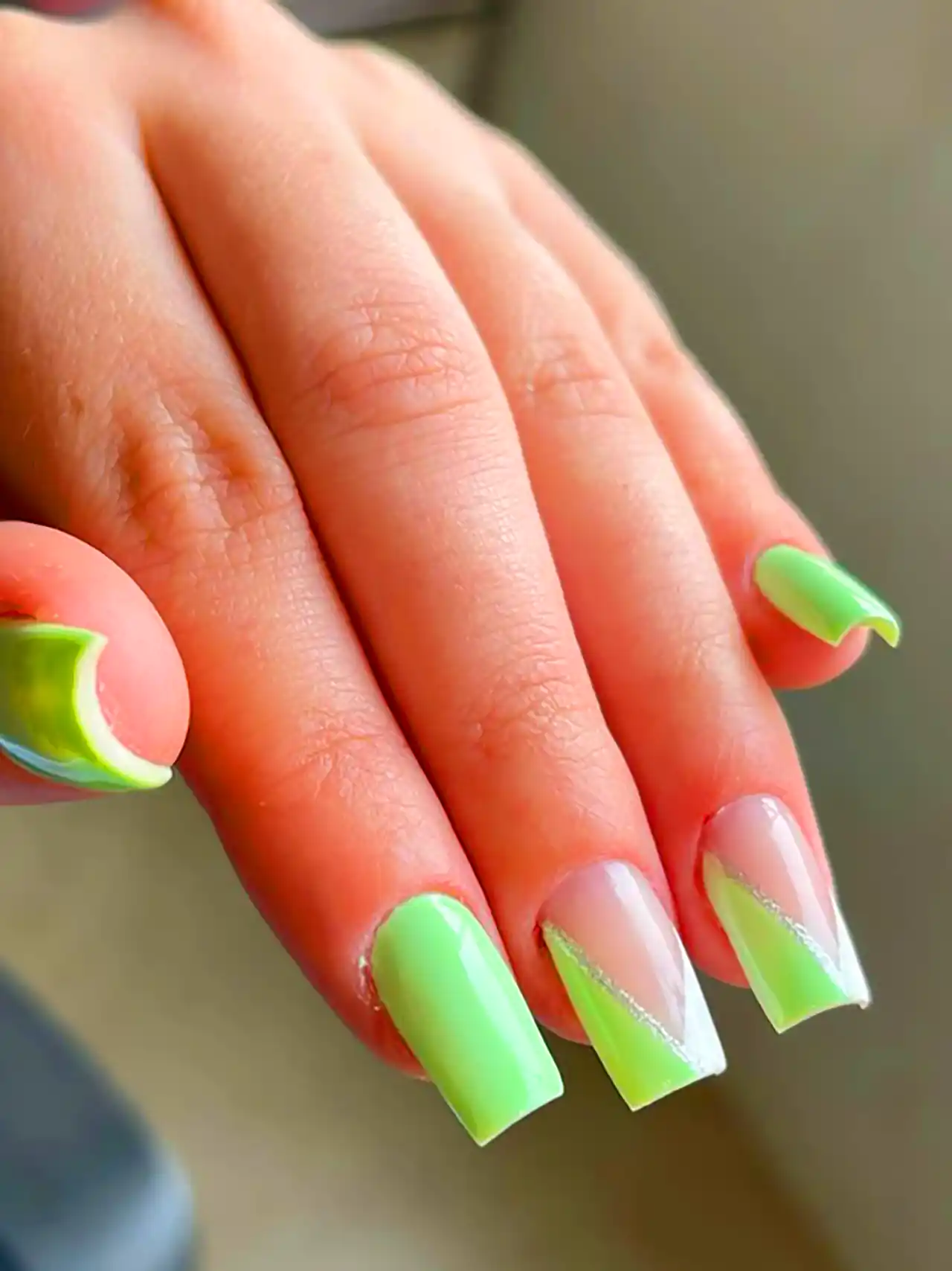 طرح ناخنن سبز خوشرنگ ماچا