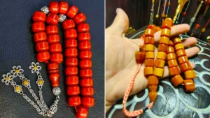 تسبیح سنگی کهربائی