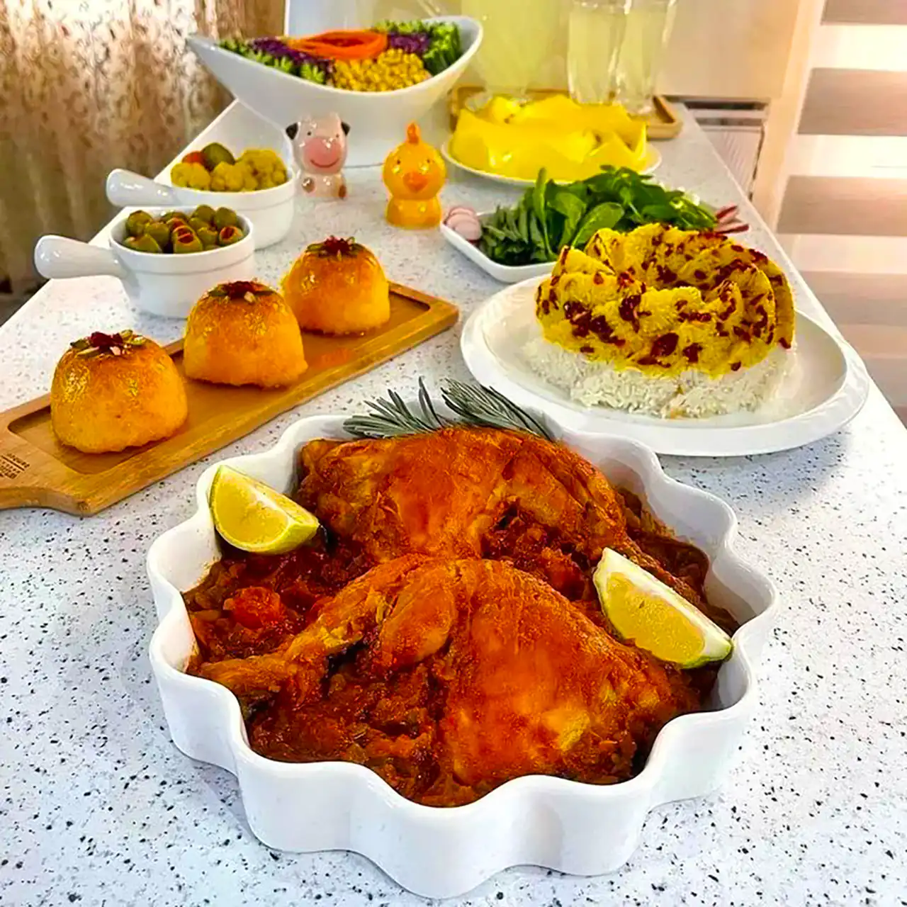 تزیین مرغ مجلسی