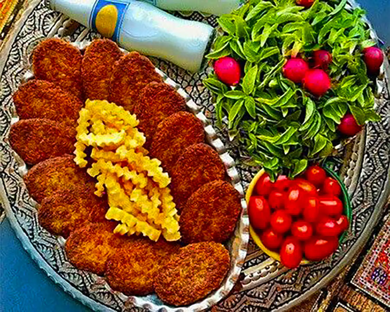 تزیین شامی کباب خونگی