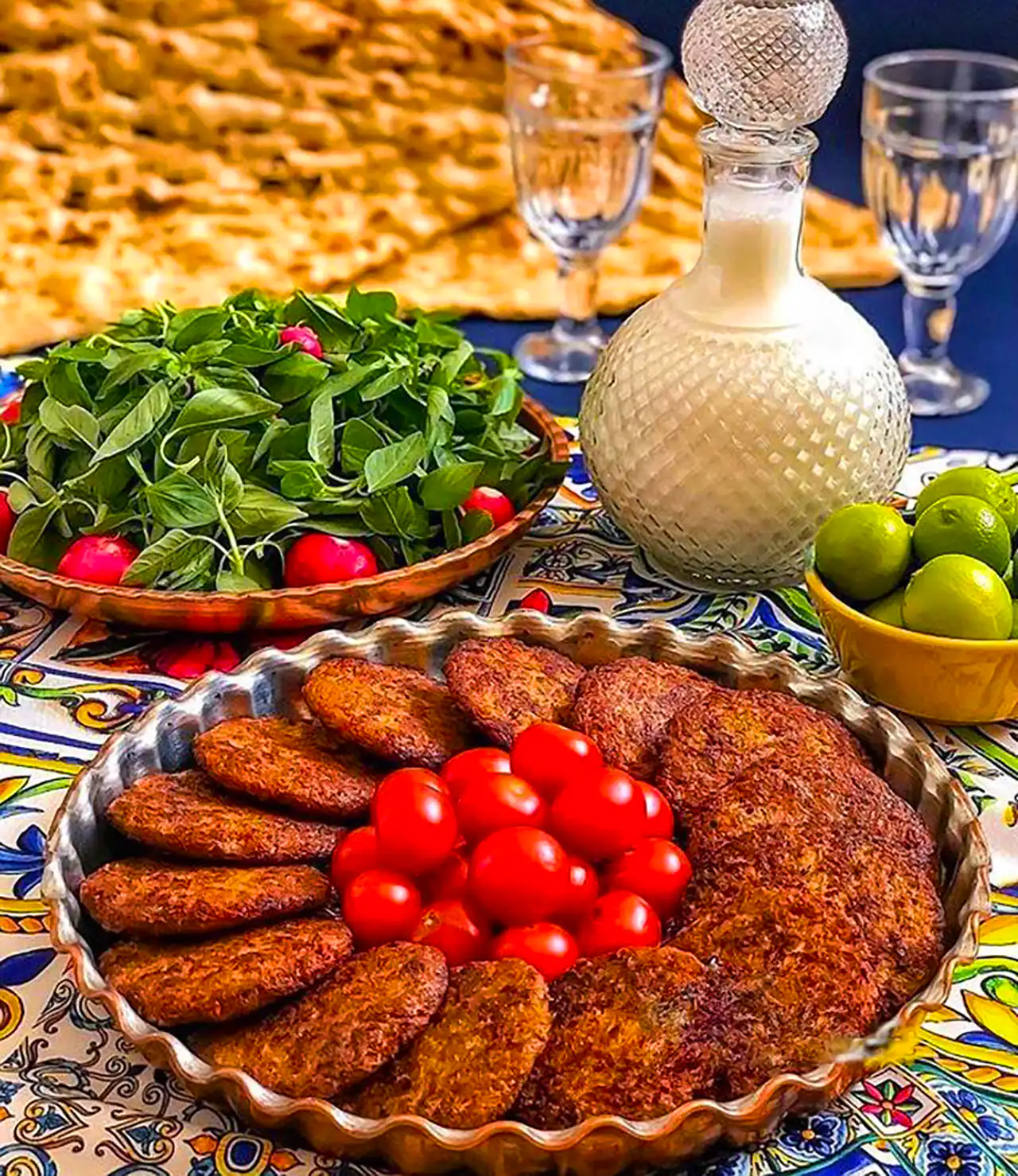 تزیین شامی کباب خونگی