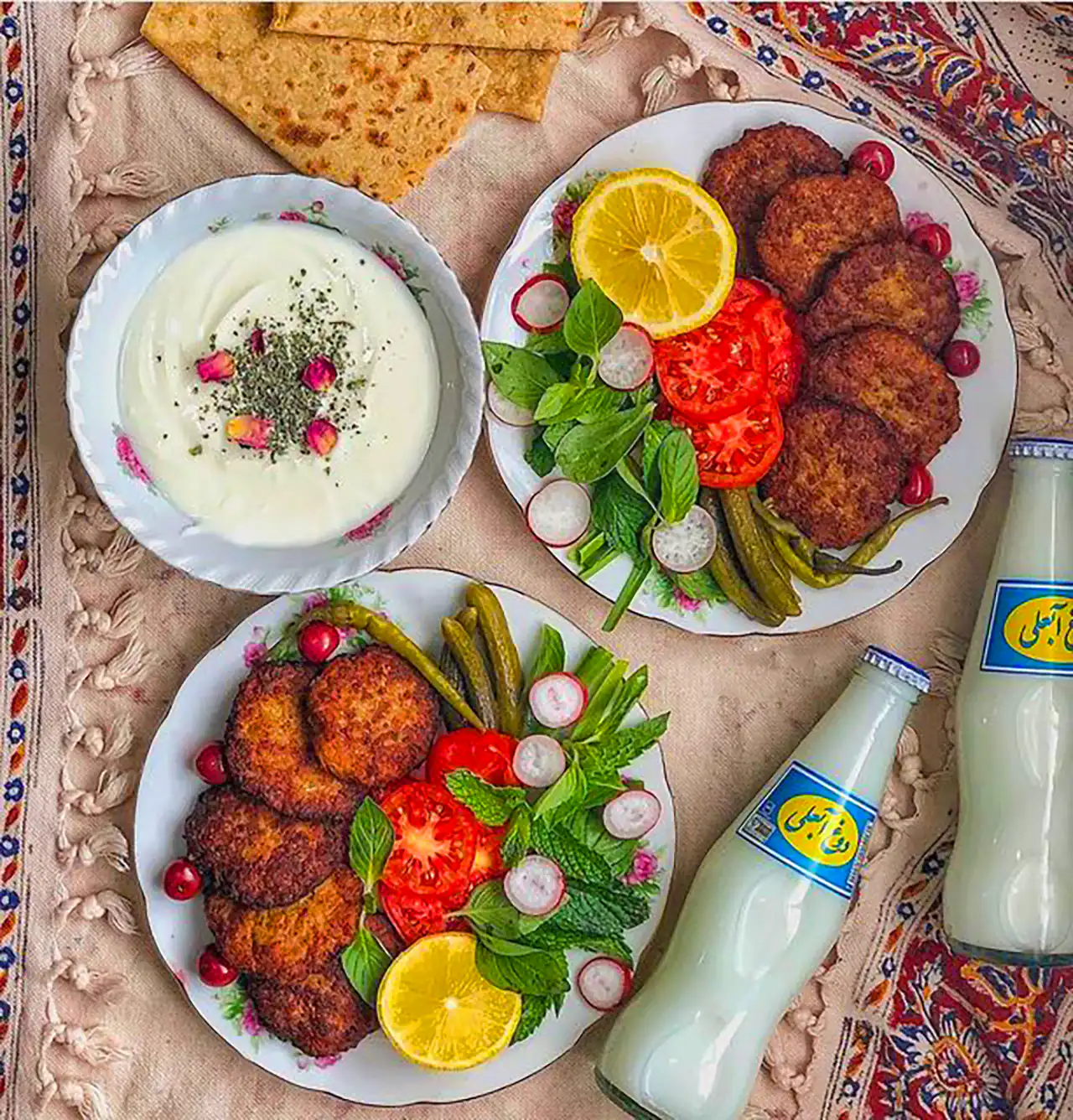 تزیین شامی کباب خونگی