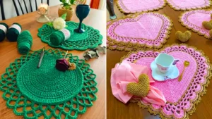 زیربشقابی قلاب بافی شیک