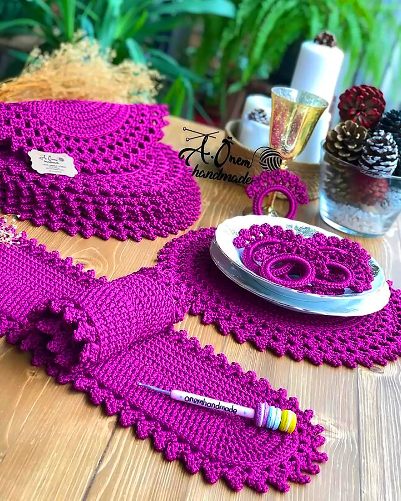 زیربشقابی قلاب بافی شیک