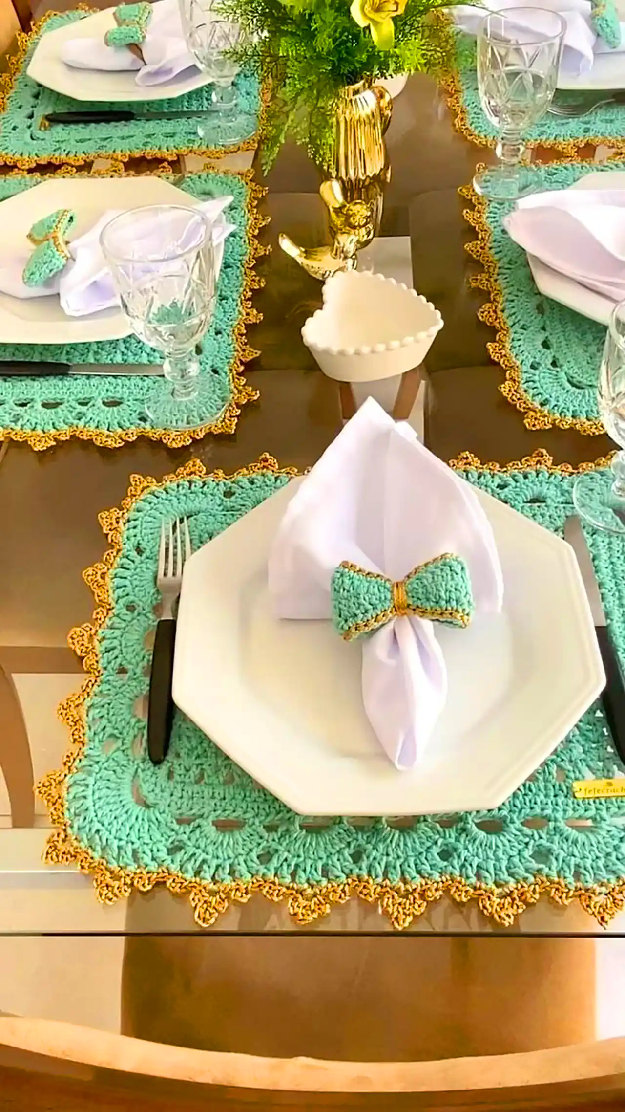 زیربشقابی قلاب بافی شیک