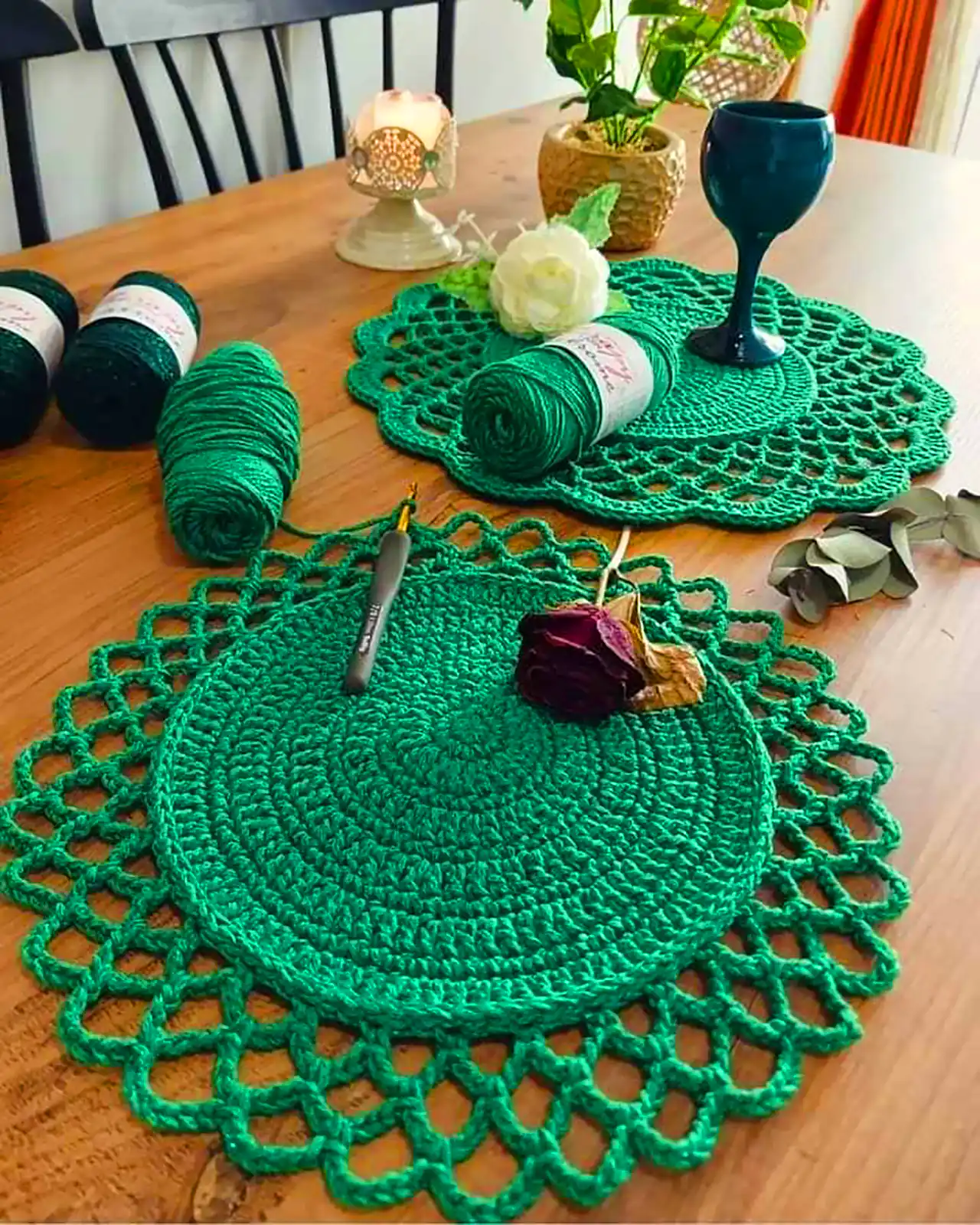 زیربشقابی قلاب بافی شیک